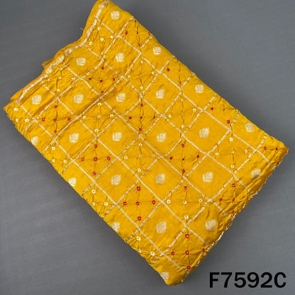 Zari Work Pure Bandhani Silk Fabric - F7592