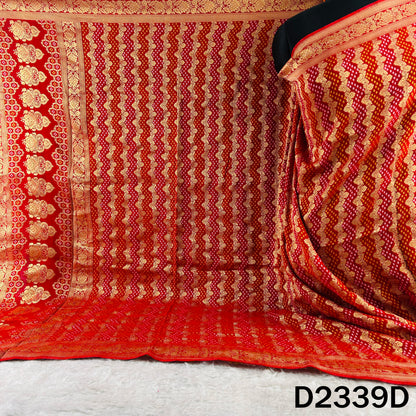 Zari Work Bandhani Print Pure Banarasi Georgette Dupatta - D2339