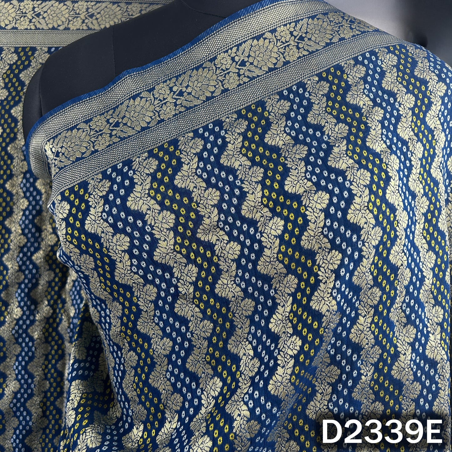 Zari Work Bandhani Print Pure Banarasi Georgette Dupatta - D2339