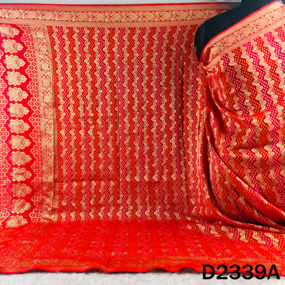 Zari Work Bandhani Print Pure Banarasi Georgette Dupatta - D2339