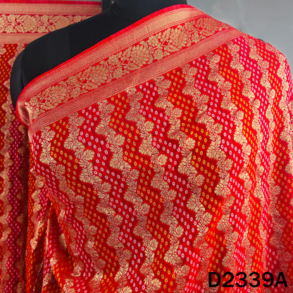Zari Work Bandhani Print Pure Banarasi Georgette Dupatta - D2339