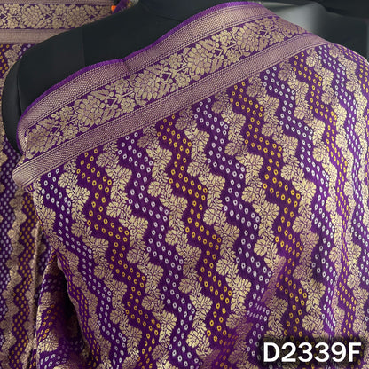 Zari Work Bandhani Print Pure Banarasi Georgette Dupatta - D2339