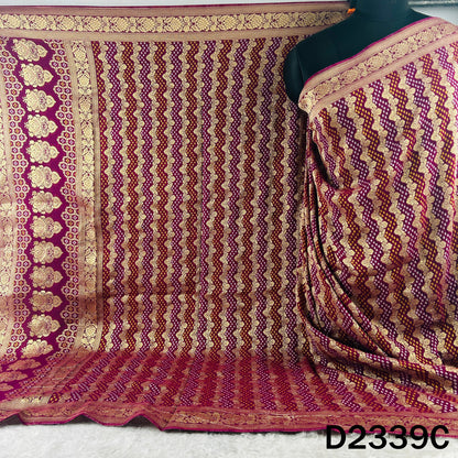 Zari Work Bandhani Print Pure Banarasi Georgette Dupatta - D2339