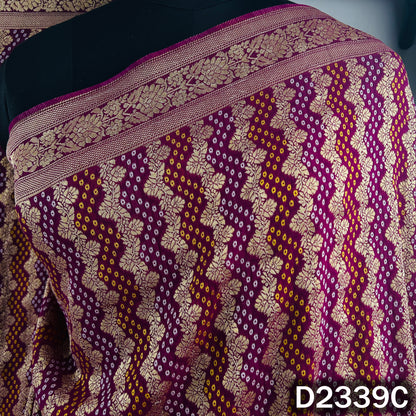 Zari Work Bandhani Print Pure Banarasi Georgette Dupatta - D2339
