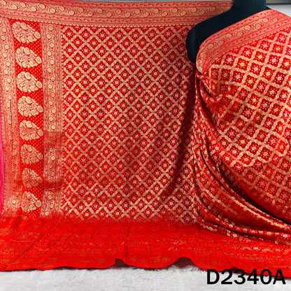 Zari Work Bandhani Print Pure Banarasi Georgette Dupatta - D2340