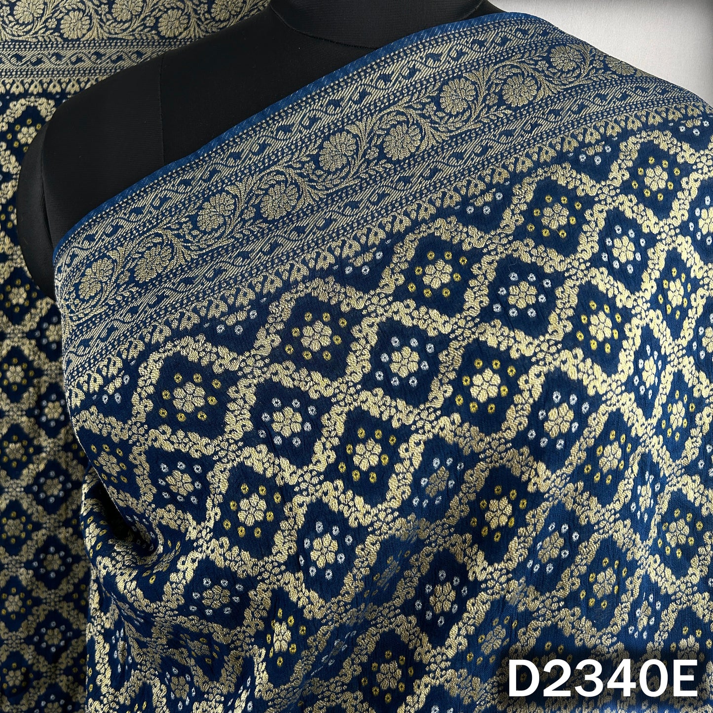 Zari Work Bandhani Print Pure Banarasi Georgette Dupatta - D2340