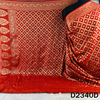 Zari Work Bandhani Print Pure Banarasi Georgette Dupatta - D2340