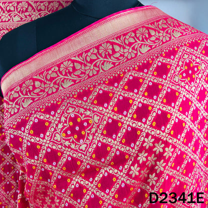 Zari Work Bandhani Print Pure Banarasi Georgette Dupatta - D2341