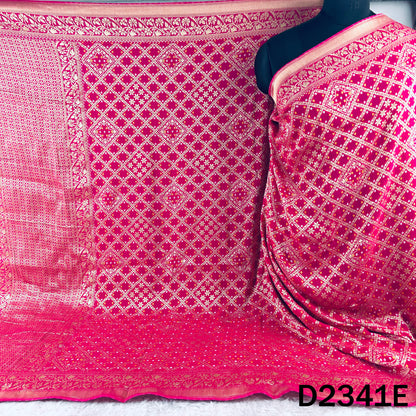 Zari Work Bandhani Print Pure Banarasi Georgette Dupatta - D2341