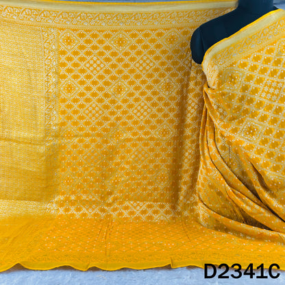 Zari Work Bandhani Print Pure Banarasi Georgette Dupatta - D2341