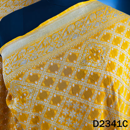 Zari Work Bandhani Print Pure Banarasi Georgette Dupatta - D2341
