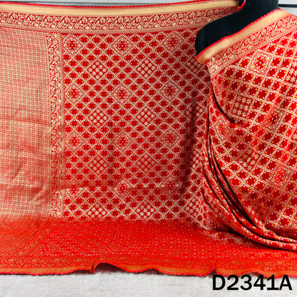 Zari Work Bandhani Print Pure Banarasi Georgette Dupatta - D2341
