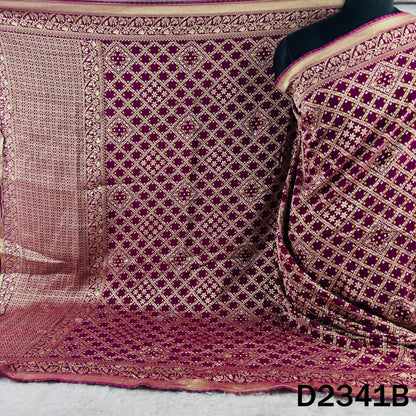 Zari Work Bandhani Print Pure Banarasi Georgette Dupatta - D2341