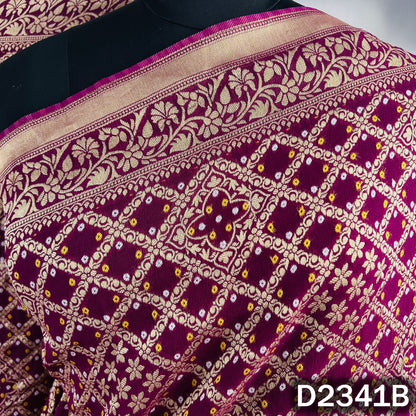 Zari Work Bandhani Print Pure Banarasi Georgette Dupatta - D2341