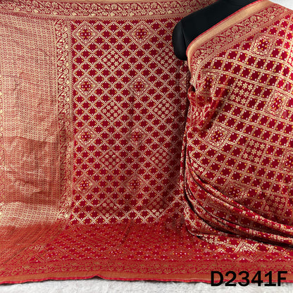 Zari Work Bandhani Print Pure Banarasi Georgette Dupatta - D2341