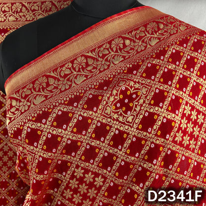 Zari Work Bandhani Print Pure Banarasi Georgette Dupatta - D2341