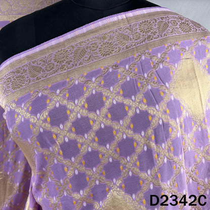 Zari Work Bandhani Print Pure Banarasi Georgette Dupatta - D2342