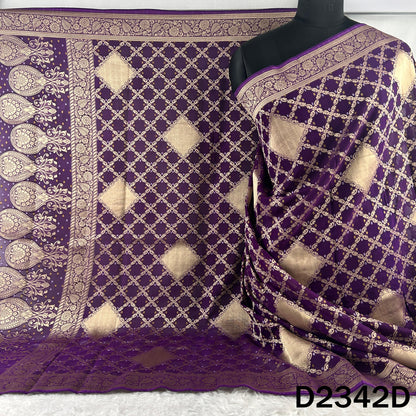 Zari Work Bandhani Print Pure Banarasi Georgette Dupatta - D2342