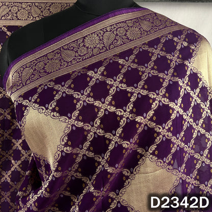Zari Work Bandhani Print Pure Banarasi Georgette Dupatta - D2342