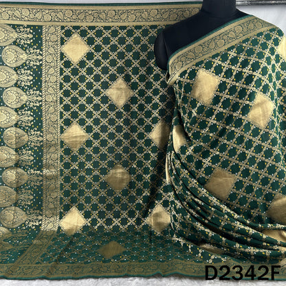 Zari Work Bandhani Print Pure Banarasi Georgette Dupatta - D2342