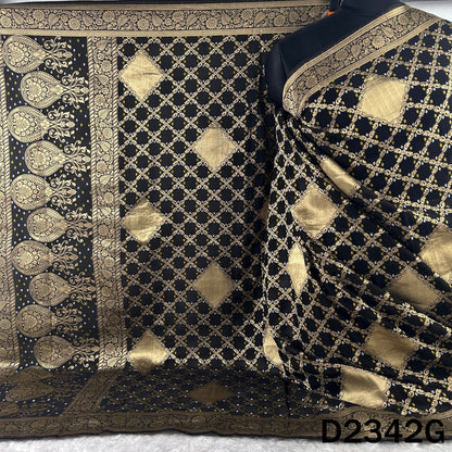 Zari Work Bandhani Print Pure Banarasi Georgette Dupatta - D2342