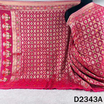 Zari Work Bandhani Print Pure Banarasi Georgette Dupatta - D2343