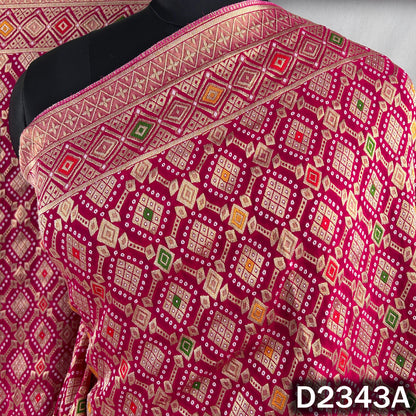 Zari Work Bandhani Print Pure Banarasi Georgette Dupatta - D2343