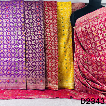 Zari Work Bandhani Print Pure Banarasi Georgette Dupatta - D2343