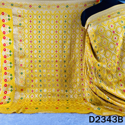 Zari Work Bandhani Print Pure Banarasi Georgette Dupatta - D2343