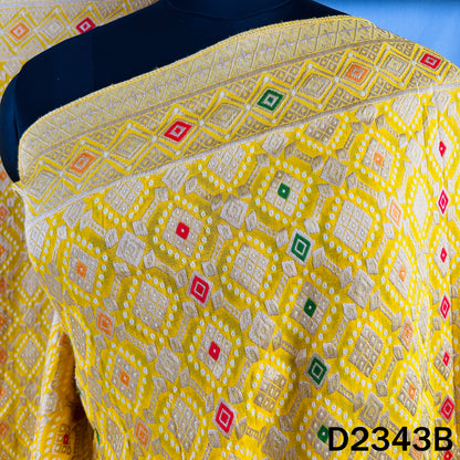 Zari Work Bandhani Print Pure Banarasi Georgette Dupatta - D2343