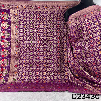 Zari Work Bandhani Print Pure Banarasi Georgette Dupatta - D2343