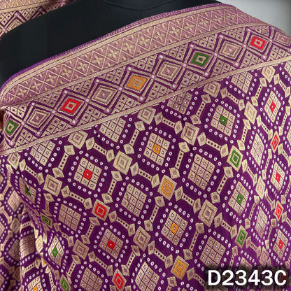 Zari Work Bandhani Print Pure Banarasi Georgette Dupatta - D2343