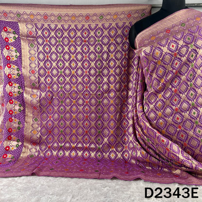 Zari Work Bandhani Print Pure Banarasi Georgette Dupatta - D2343