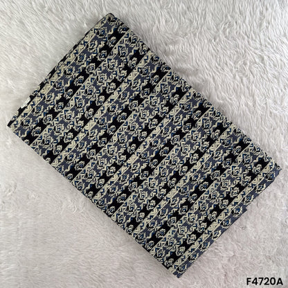 Kalamkari Print Cambric Cotton Fabric- F4720