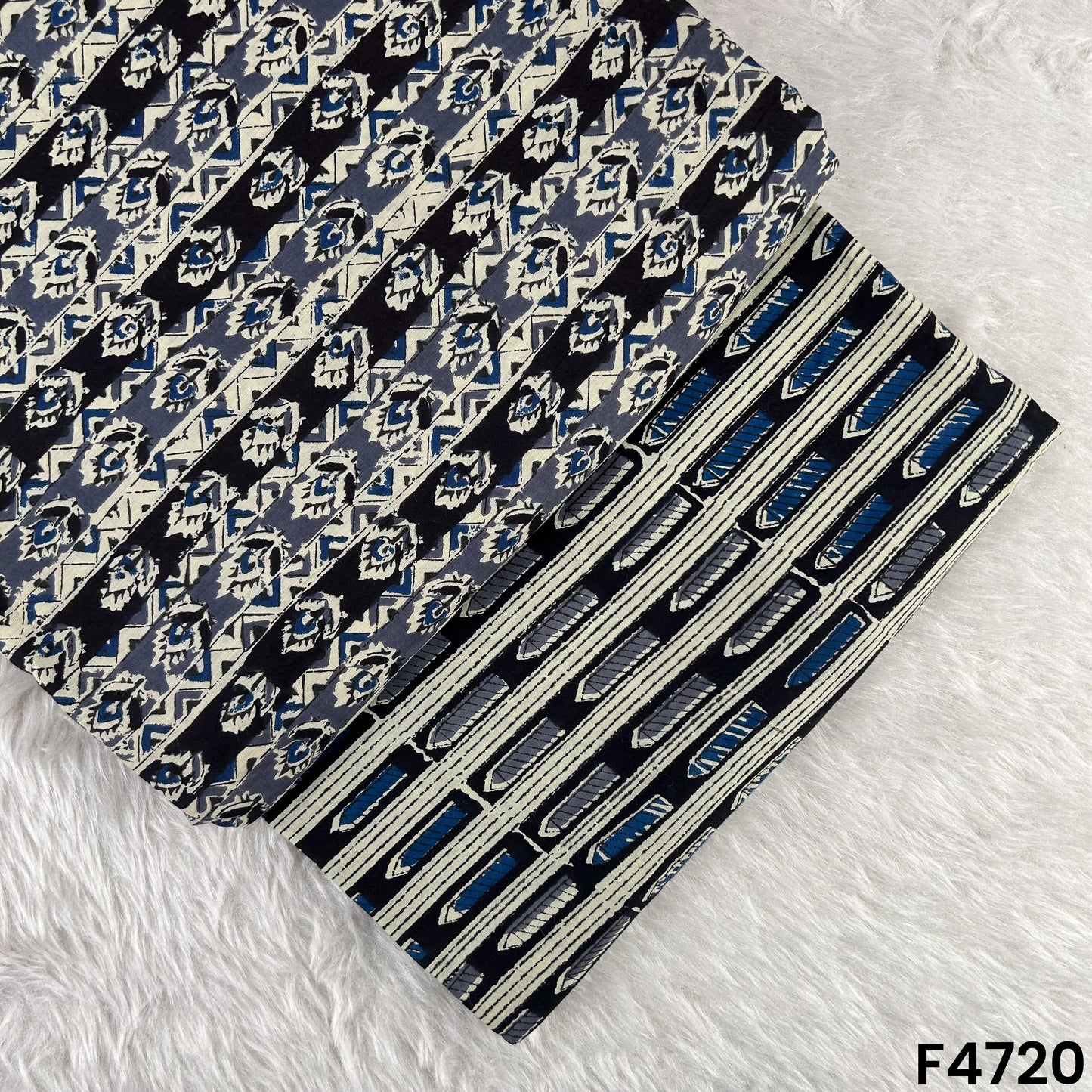 Kalamkari Print Cambric Cotton Fabric- F4720