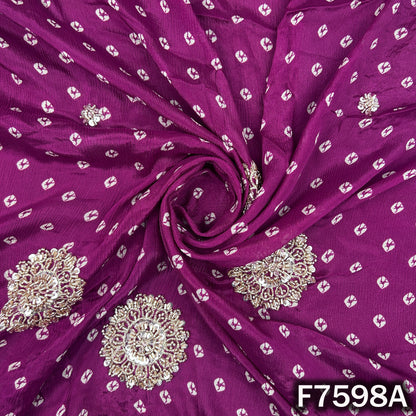 Cut Dana Zari Sequins Chinnon Chiffon Fabric - F7598