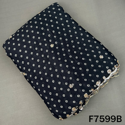 Cut Dana Zari Sequins Chinnon Chiffon Fabric - F7599