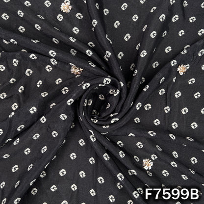 Cut Dana Zari Sequins Chinnon Chiffon Fabric - F7599