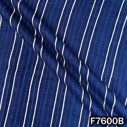 Stripes Gota Patti Thread Work Pure Monga Silk Fabric - F7600