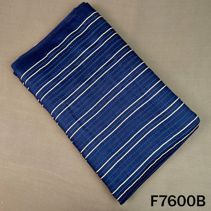 Stripes Gota Patti Thread Work Pure Monga Silk Fabric - F7600
