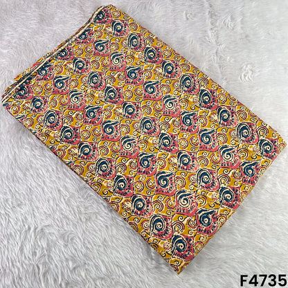 Kalamkari Print Cambric Cotton Fabric- F4735