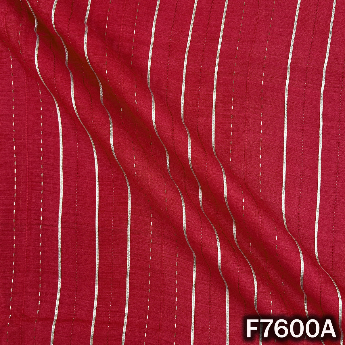 Stripes Gota Patti Thread Work Pure Monga Silk Fabric - F7600