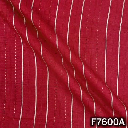 Stripes Gota Patti Thread Work Pure Monga Silk Fabric - F7600