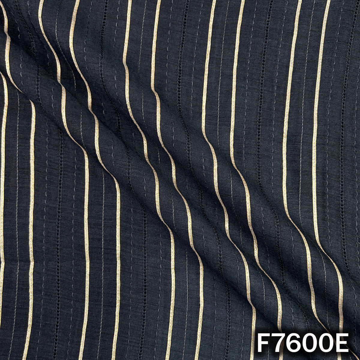Stripes Gota Patti Thread Work Pure Monga Silk Fabric - F7600