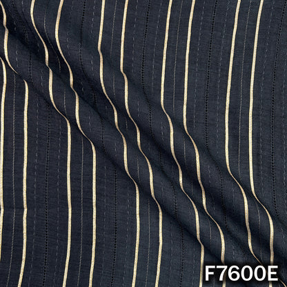 Stripes Gota Patti Thread Work Pure Monga Silk Fabric - F7600
