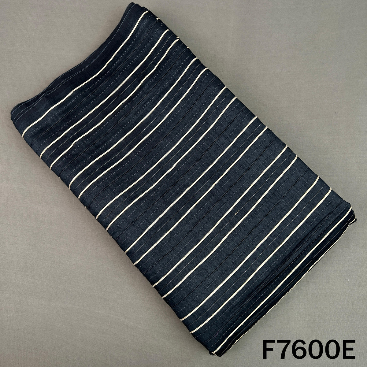 Stripes Gota Patti Thread Work Pure Monga Silk Fabric - F7600
