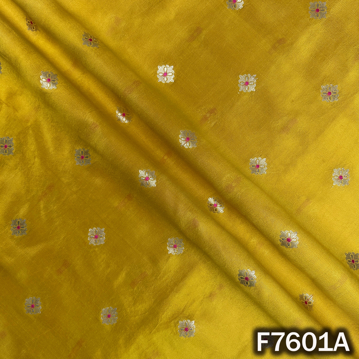 Zari Buti Pure Silk Fabric - F7601