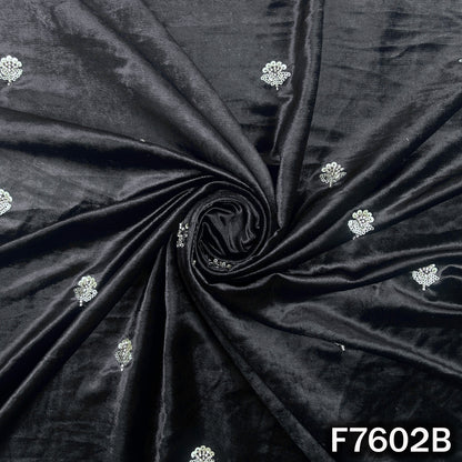 Cut Dana Zari Sequins Work Velvet Fabric - F7602