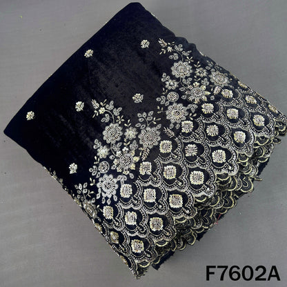 Cut Dana Zari Sequins Work Velvet Fabric - F7602