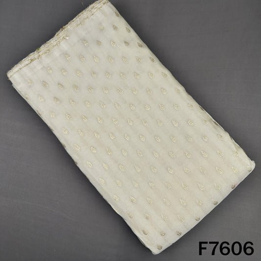 Dyeable Zari Butti Shimmer Tissue Fabric - F7606